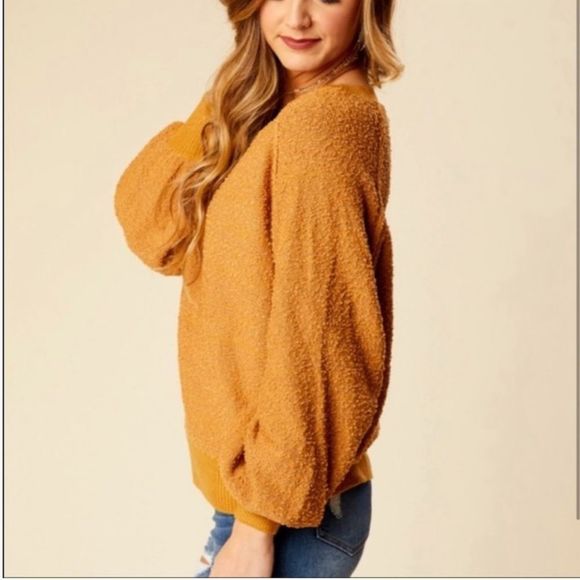 Altar’d State Nubby Knit Bubble Sleeve Sweater - Picture 2 of 9